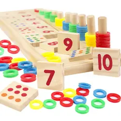 1 комплект, новые детские игрушки Монтессори, Детские счетные математические Развивающие деревянные игрушки, подходящая головоломка для