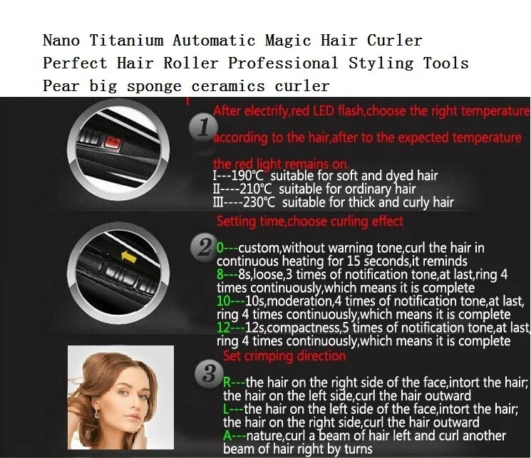 Лидер продаж Nano Титан Автоматическая Магия идеально подходит для волос профессиональные инструменты для укладки Груша большая губка керамики бигуди