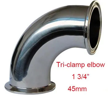 

SS304 Material 1-3/4", 45mm Stainless Steel Sanitary Tri-Clamp Type 90 Degree Elbow