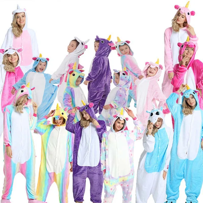 Pajama Sets Unicorn Kigurumi Onesie Men Women Adult Animal Unicorn Pajamas Kids Girl Boys