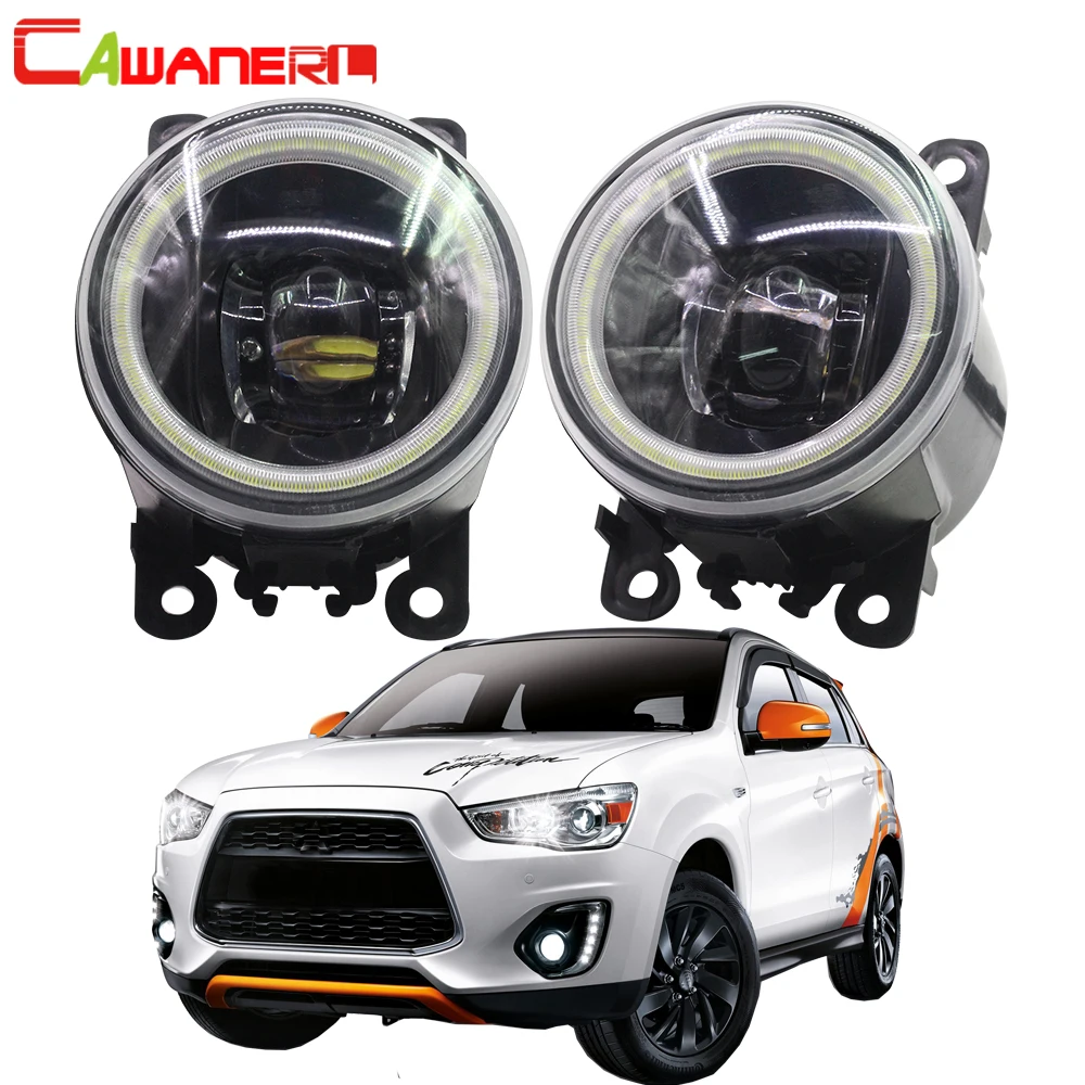  Cawanerl For Mitsubishi ASX 2013 2014 Car 4000LM LED Lamp H11 Fog Light Angel Eye DRL Daytime Runni - 32946883945