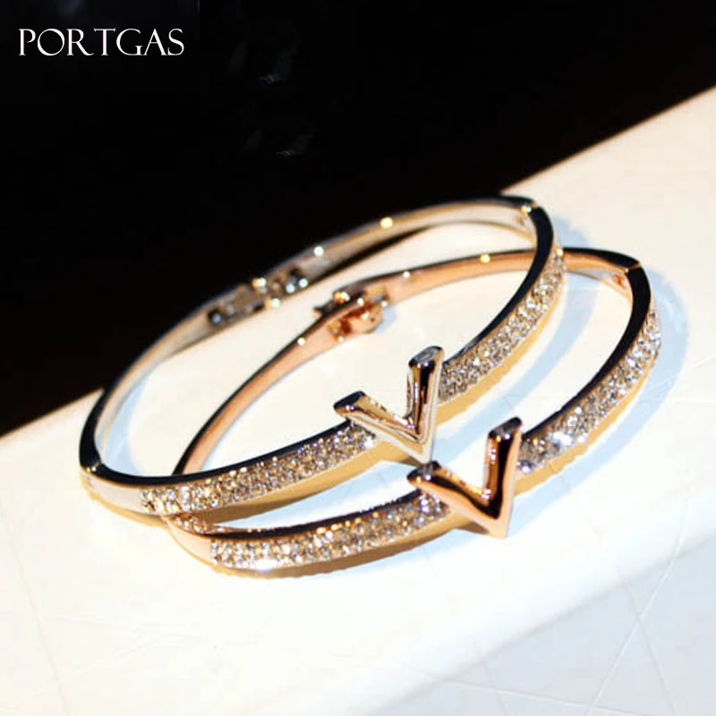 Женский браслет на запястье с буквой V и фианитами|luxury bracelet|arm braceletbracelets for women arm |