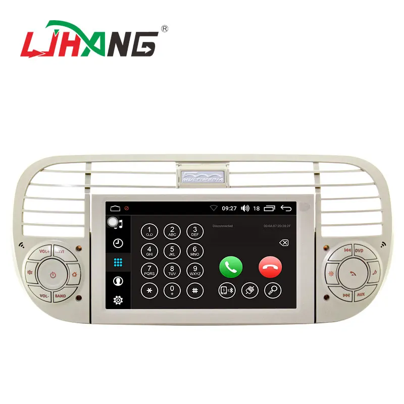 Clearance LJHANG Android 8.0 Car DVD Player 1 din for Fiat 500 Abarth 2007-2015 Mirror-link stereo headunit RDS Automotive GPS Navi Audio 1