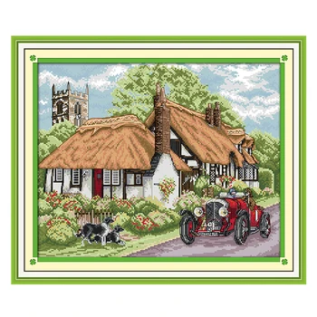 

Joy Sunday chinese crossstitch kits diyBeautiful home(5) DMC14CT11CTcottonfabric livingroom restaurant hotel painting wholesale