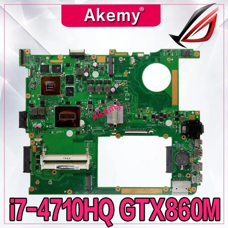 Akemy G771JM материнская плата для ноутбука For Asus G771JW G771J G771 тест оригинальная I7 4710HQ/4720HQ