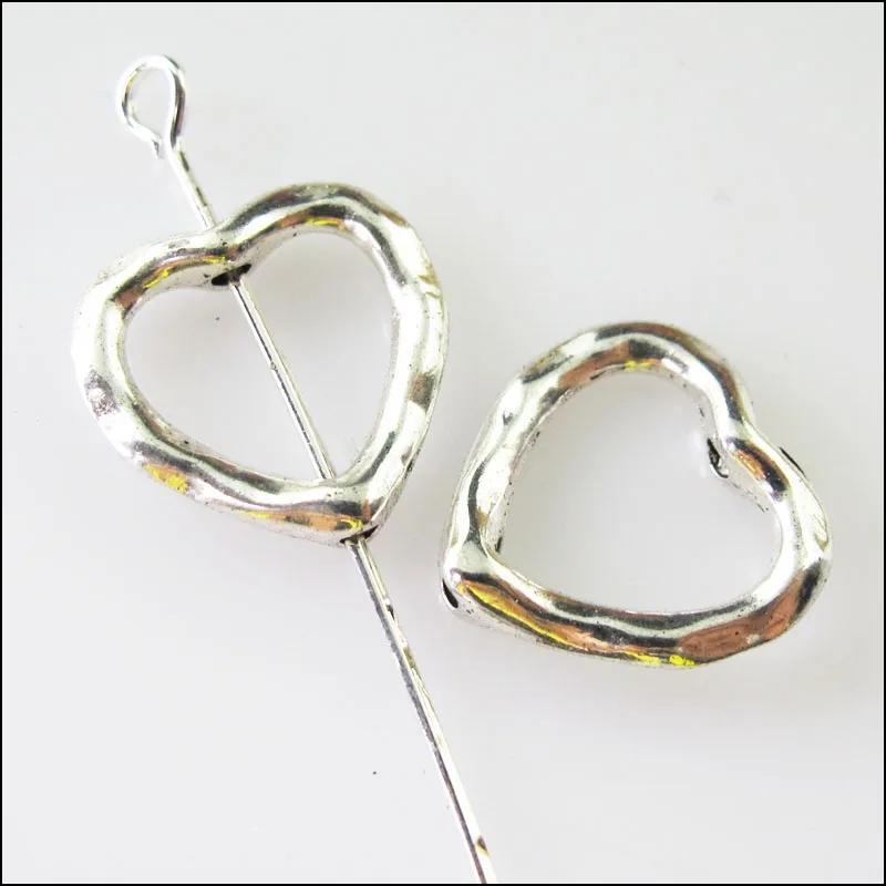 50PCs Valentine Heart Charm Bead Frames 14x14mm