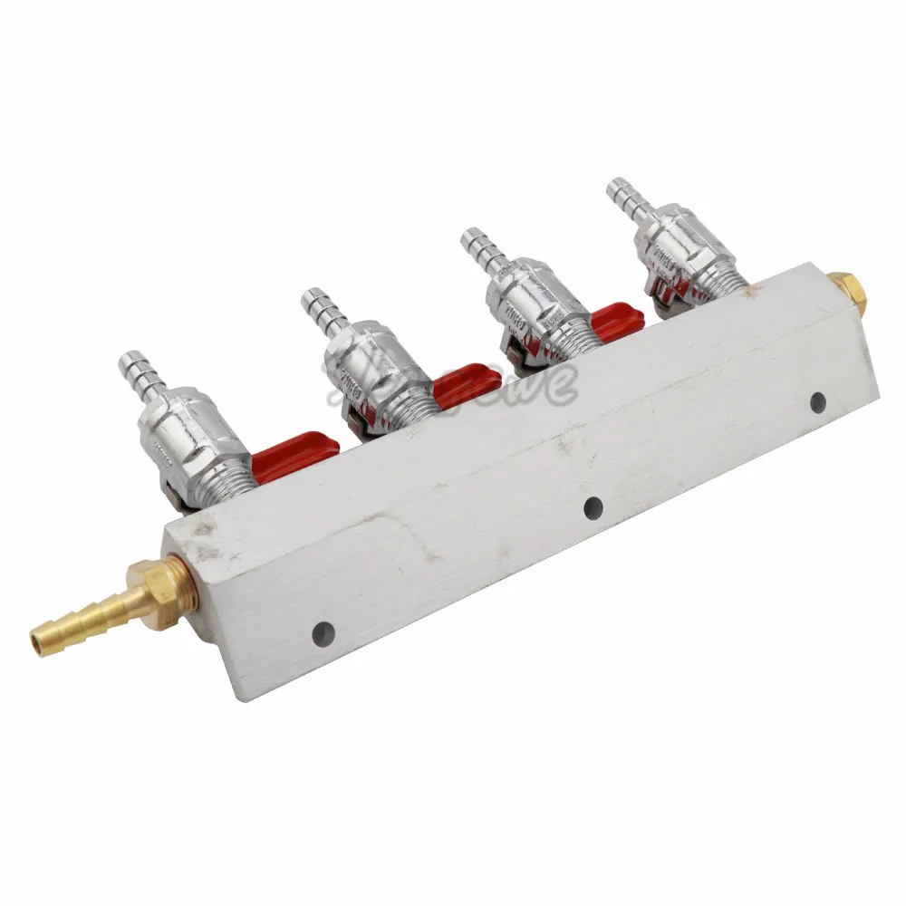 Homebrew Co2 Air Gas Distribution Manifold Splitter With Check Valve Fitting 14Barb Draft Beer Dispenser (15)