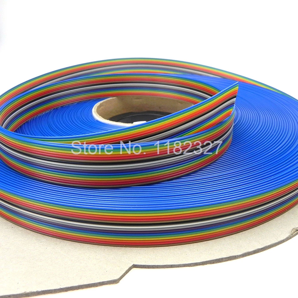ribbon cable 16 WAY Flat Color Rainbow Ribbon Cable wire Rainbow Cable 16Pin ribbon cable 1.27MM pitch 5