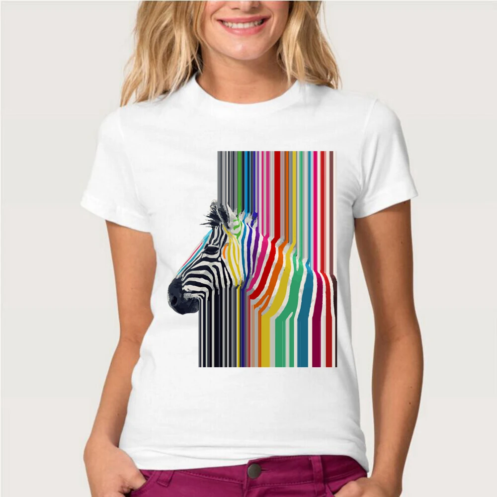 T shirt Rainbow Zebra Design T Shirt 