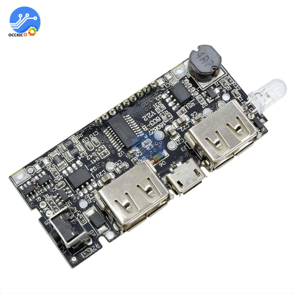 Плата зарядного устройства с двумя usb портами 5 в 1A/2.1A блок питания 18650 Защита