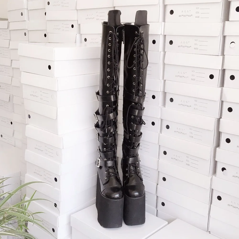 20cm-High-Platform-Japanese-Style-Black-Over-the-Knee-Lolita-Thigh-Boots-Lace-Up-Princess-Uniform-Winter-Boots- 10