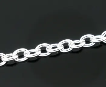 

DoreenBeads Silver Plated Cable Chains Findings 3.5x2.5mm, sold per packet of 2M new