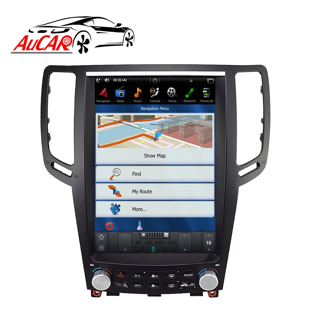 Cheap AuCar Tesla 2 DIN Android 8.1 12.1"l screen car radio GPS navigation for Infiniti G37 G35 G25 G37S car multimedia stereo player 4