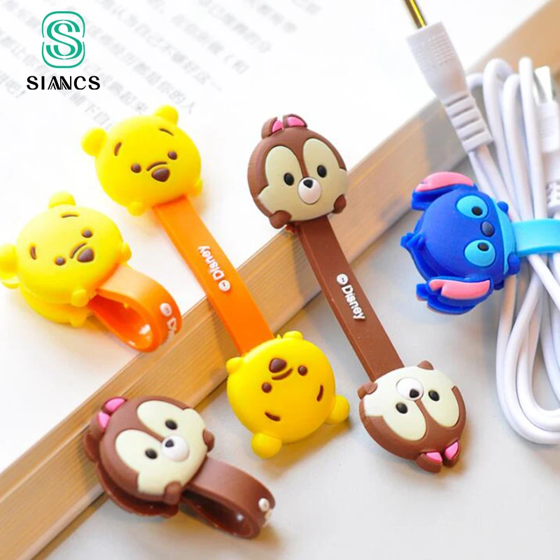 2 Pieces Cute Cartoon Kawaii Mobile Phone USB font b Cable b font Fastener Button Organizer