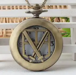 Recon корпус бронза антиквариат детей кулон аниме действие косплей карманные часы с ожерельем Для Coser подарок PKN53