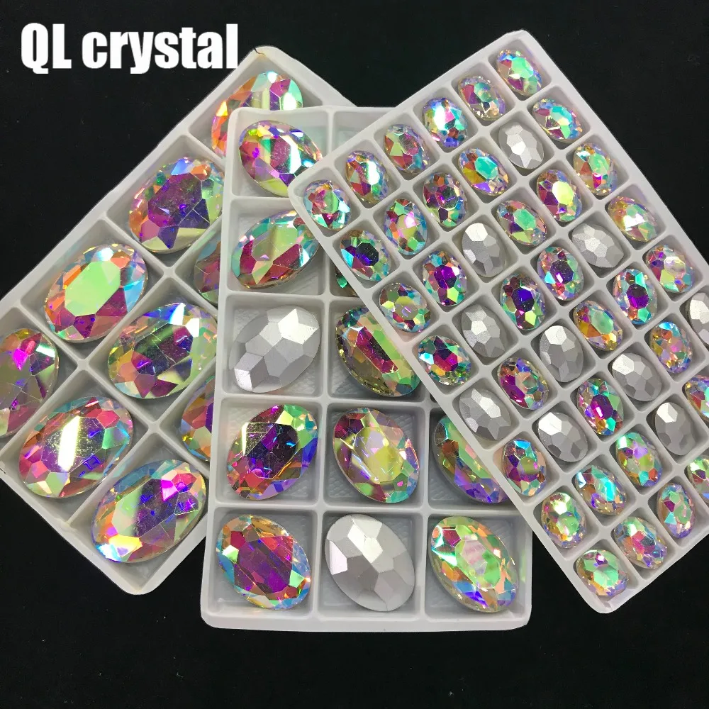 

QL Crystal ALL SIZE Oval Pointback Crystal Rhinestone High Quality for Jewelry Making DIY Accessories