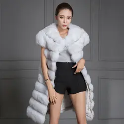 Корейский и japaness Стиль Arnour модный Стиль натурального меха лисы жилеты и жилет женский мех пальто оптом
