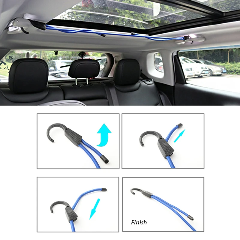 LENTAI 1PC Car Adjustable Tensioning Rope Indoor Clothesline For Fiat Punto 500 Volkswagen VW Polo Passat B7 B8 Golf 5 6 Tiguan