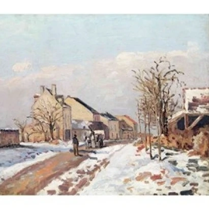The Road from Gisors to Pontoise  Snow Effect  1872 Poster Print by Camille Pissarro (24 x 18)
