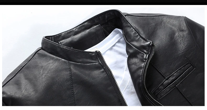 original leather jacket for men Autumn Winter Men's Casual Zipper PU Leather Jacket  Motorcycle Leather Jacket Men Leisure Clothing Men's Slim Leather Jacket leather biker vest