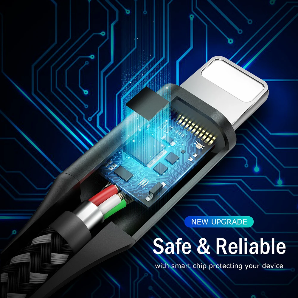 كابل يو اس بي لفون ، TIEGEM سريع بيانات الشحن كابل الشاحن ل فون X Xs 8 7 6 6 s 5 باد برو الهاتف المحمول سلك شاحن الحبل