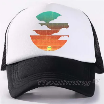 

New Summer Trucker Caps Driving into the suns Cool Summer Black Adult Cool Baseball Mesh Net Trucker Caps Hat for Men Adjustable