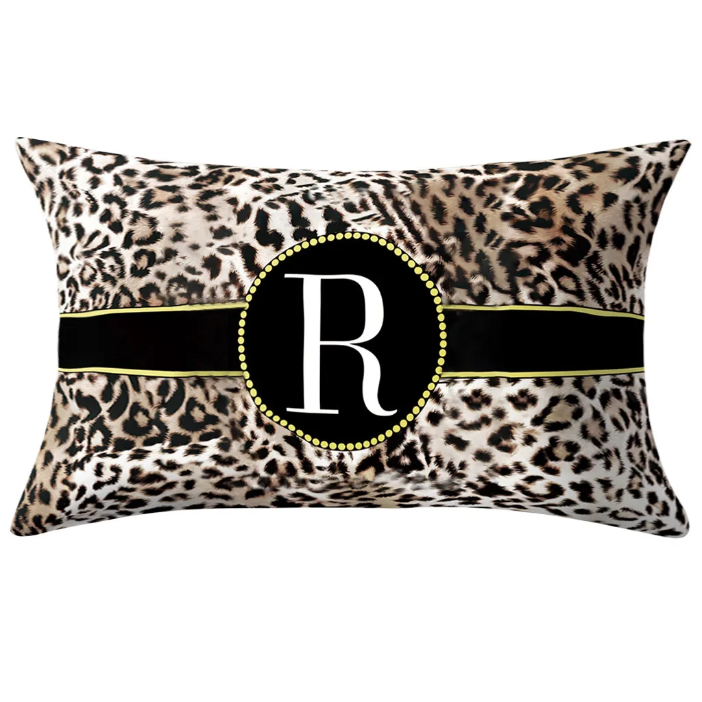 

Gajjar Geometric minimalist English alphabet pattern pillowcase Sofa cushion pillowcase Peach velvet home decoration pillowcase