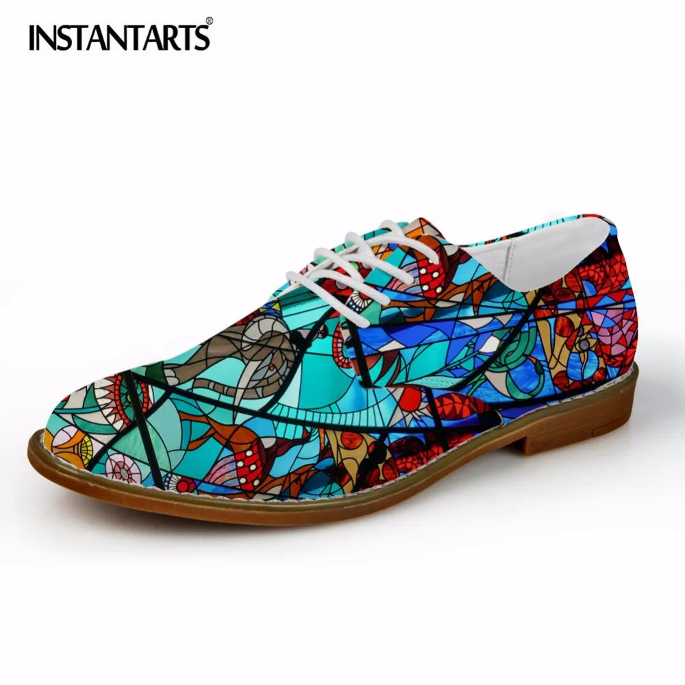 INSTANTARTS Fashion Men Leather Dress Shoes 3D Colorful Printed Men ...