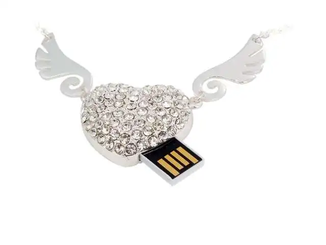 Лидер продаж ювелирный USB флеш накопитель 64 ГБ с ангельским сердцем флешка Usb