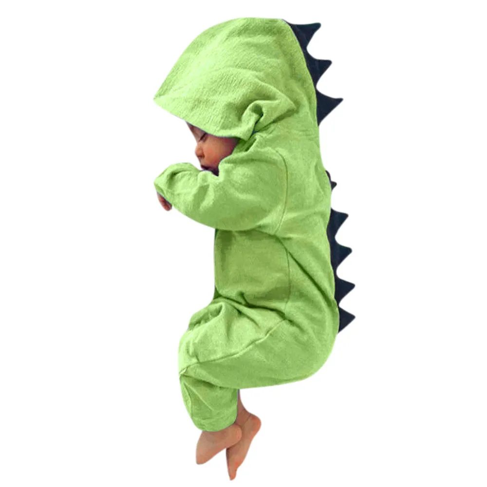 3D Dinosaur Costume Solid pink gray Rompers warm spring autumn cotton 2018 spring rompers Newborn Cotton
