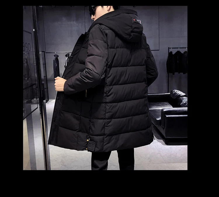 Зимняя Толстая хлопковая стеганая куртка мужская с капюшоном теплая плотная парка пальто мужская длинная теплая куртка пальто мужской Тренч Верхняя одежда