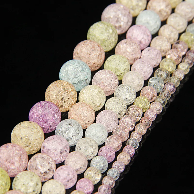 Light Colorful Crystal Beads Natural Stone Popcorn Crystal Round Loose