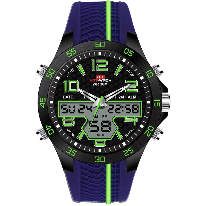 

Mens Digital Watch Super LED Luminous Watch Face Dual Time Function Dropshiping