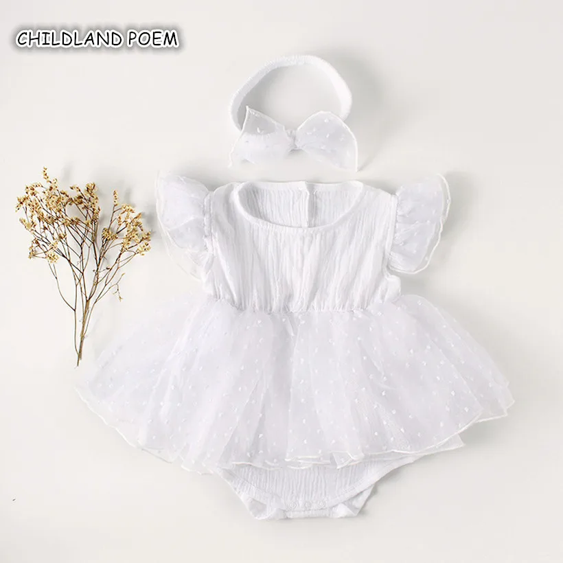 Платье для малышей, летняя одежда для новорожденных девочек, кружевное платье принцессы для девочек 1-1 года, платье для дня рождения, детский комбинезон, стильное платье