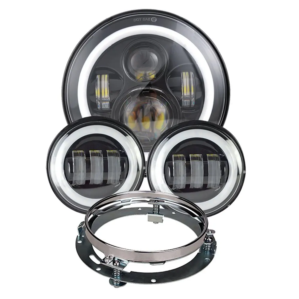 

Motorcycle 7 inch headlight 4.5inch LED Passing Fog Lamp Lights 7inch Round Mounting Bracket Ring Mount Bracket