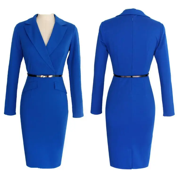 

2017 Winter Dress Women Office Long Sleeve V Neck Solid Color Ruched Formal Dress Autumn Pencil Dresses Bodycon Dress Vestidos