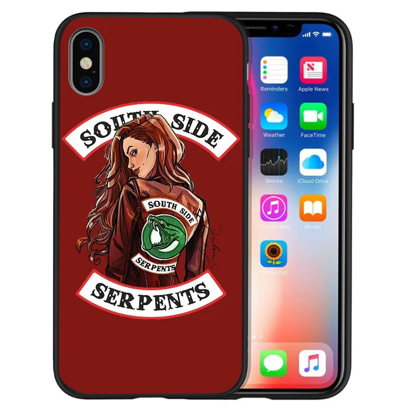 Американский TV Riverdale South Side Serpents для iPhone X XR XS Max 5 5S SE 6 6S 7 8 Plus чехол телефона Funda Coque