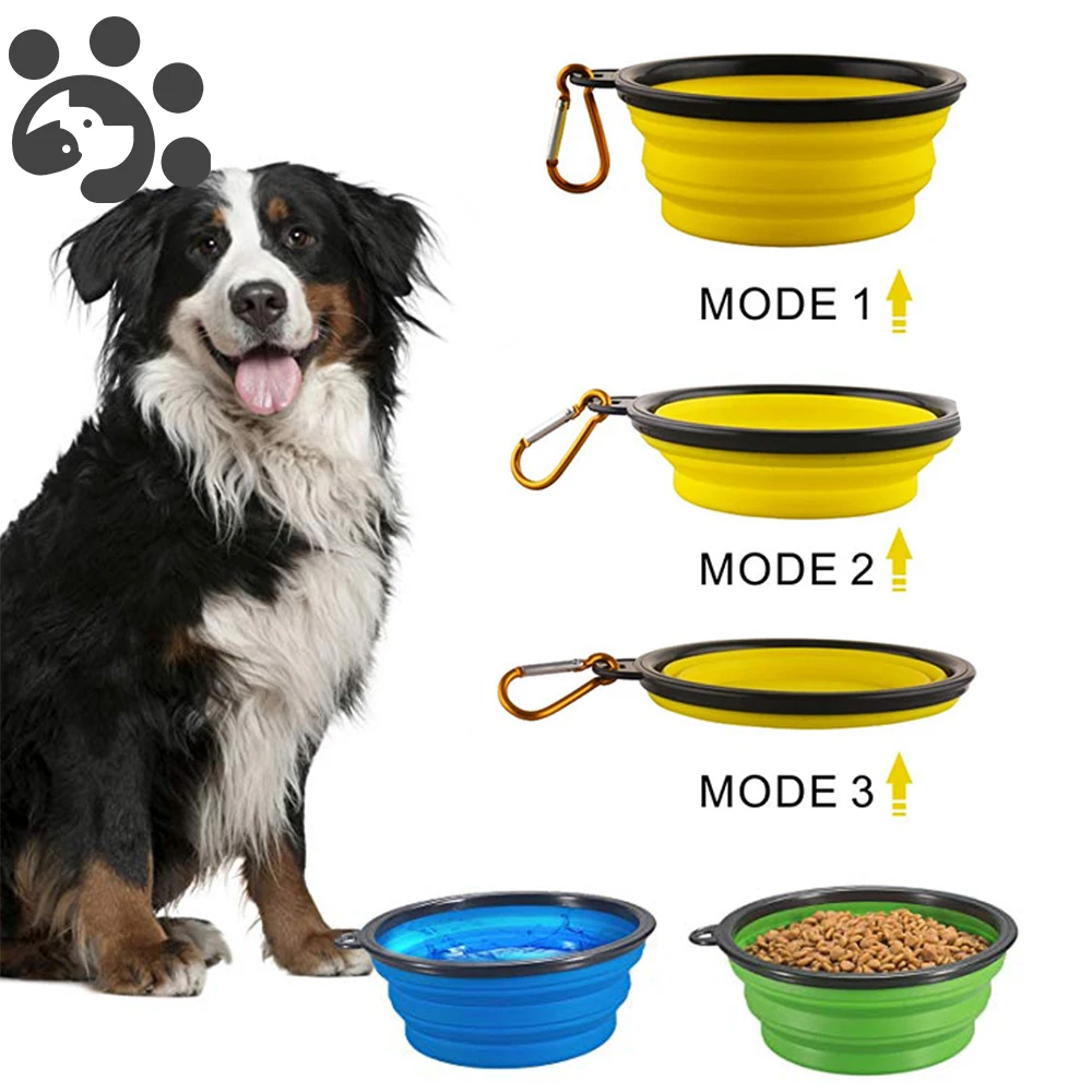 Collapsible Folding Dog Bowl for Pet Cat Food Water Feeding Soft Dog