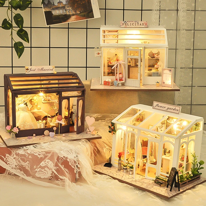 CUTEBEE DIY Кукольный дом деревянные кукольные домики миниатюрный кукольный домик мебель набор игрушек для детей Рождественский подарок TD24