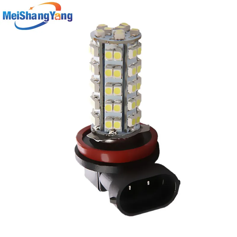 

H8 Pure White 68 SMD Fog Driving Tail Signal LED Car Bulb Lamp Auto car led bulbs Car Light Source parking 12V 6000K Lamps