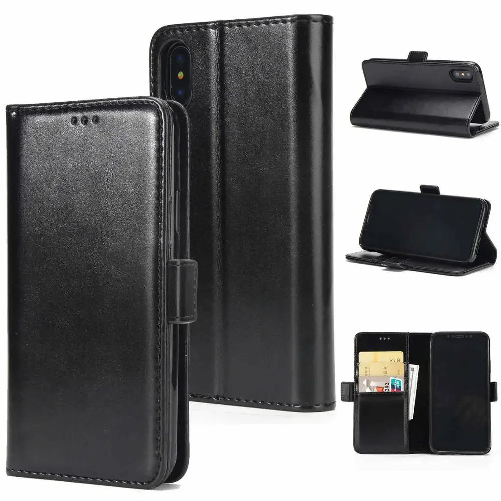 

Luxury Business Phone Case For iPhone 6 6s 7 8 Plus Card Pocket PU For iPhone X Multi-function Flip Leather Stand Case Cover