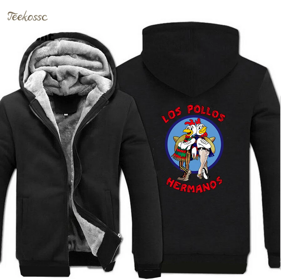 Los Pollos Hermanos Breaking Bad Sweatshirts Hoodie Men 2018 Winter Warm Mens Hoodies Chicken Brothers Coat Sportwear Jacket 5XL