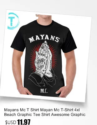 Футболка Mayans Mc, футболка Mayan Mc, 4xl, Пляжная графическая футболка, потрясающая графическая футболка из 100 полиэстера, Мужская футболка с коротким рукавом