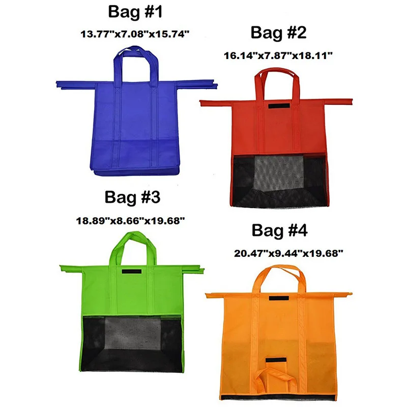 Eco Reusable Canvas Shopping Bag for Cart Trolley with 8 pockets 12Kg Capacity 