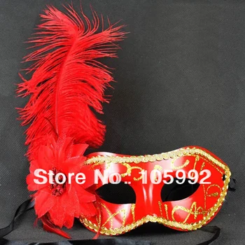 

Masquerade cool party long feather mask Venetian Mask Halloween mysterious mask 10pcs/lot