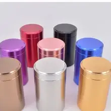 Чай ящик банок Титан мини высокой Нержавеющая сталь Чай Кэдди цилиндр Aluminu Чай случае Чай