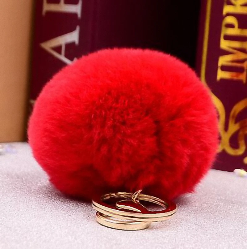 Fluffy 12 colors Rabbit Fur Pompom 8CM For Bags&Cars Charm Real Natural