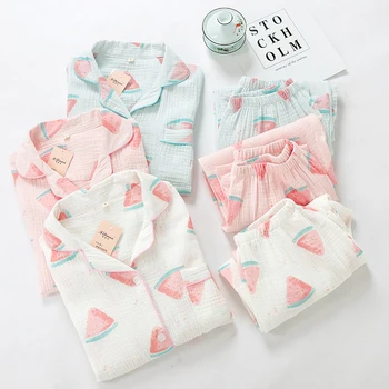 

2019 Spring Autumn Pajamas For Women Home Clothes Cartoon Cotton Long Sleeve+Pants 2PCS Sleepwear Homewear Women Clothing