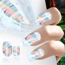 Новинка 100*4 см прозрачная; Нейл-арт переводная клейкая пленка для ногтей для украшения лазерного серебристого блестящего дизайна
