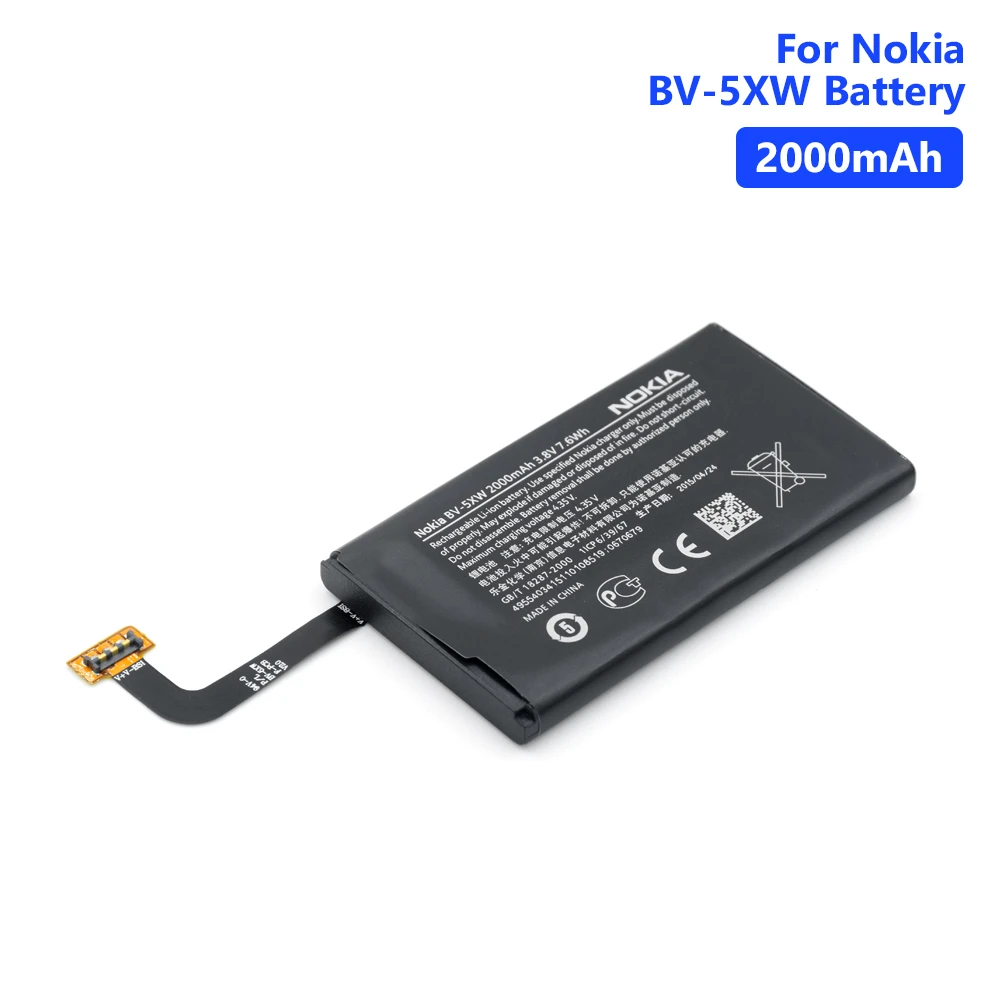 3,8 в 2000 мАч BV5XW литий-ионный аккумулятор для Nokia Lumia 1020 909 EOS RM-876 RM-875 RM-877 RM 876 875 877 смартфон